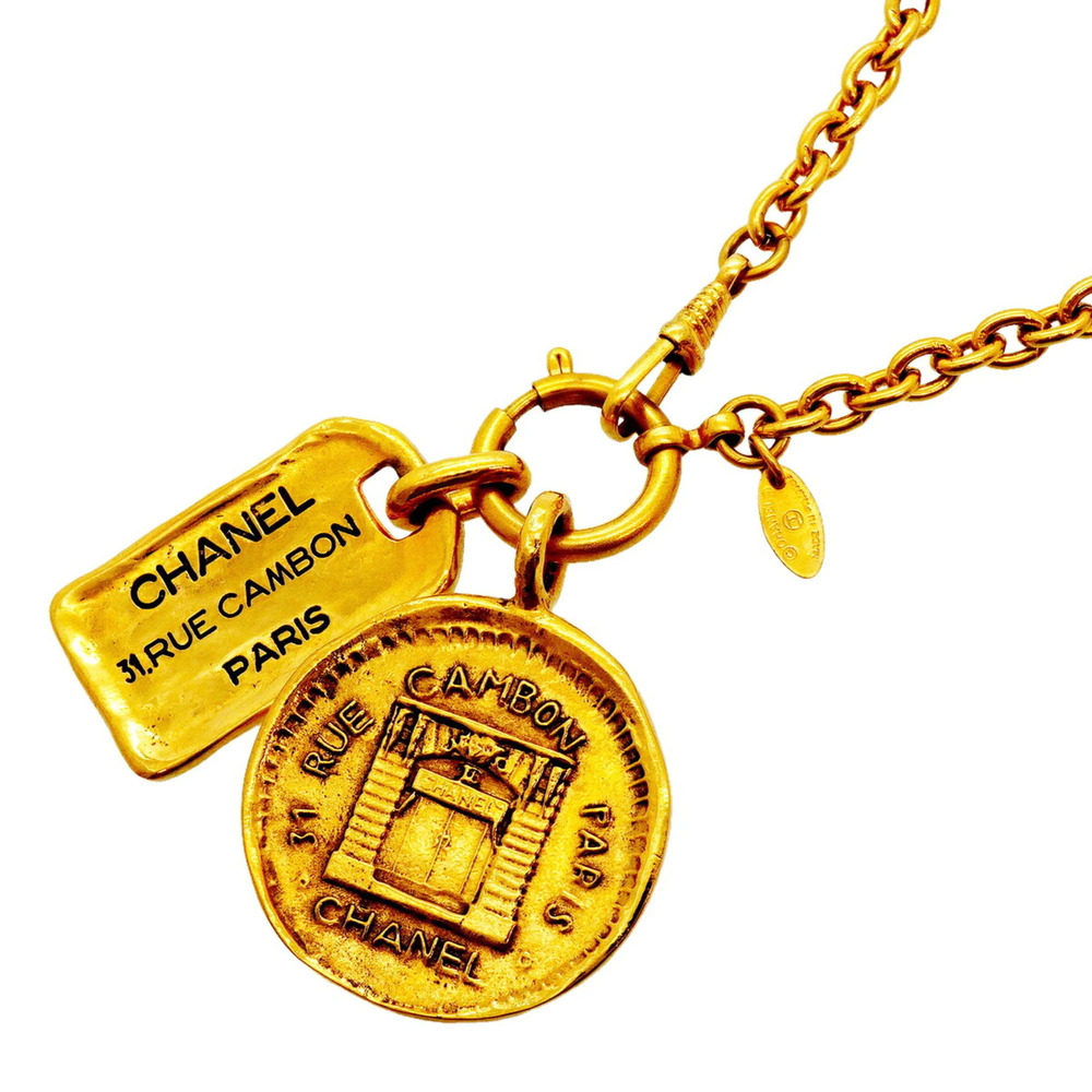 CHANEL Gold Logo Necklace